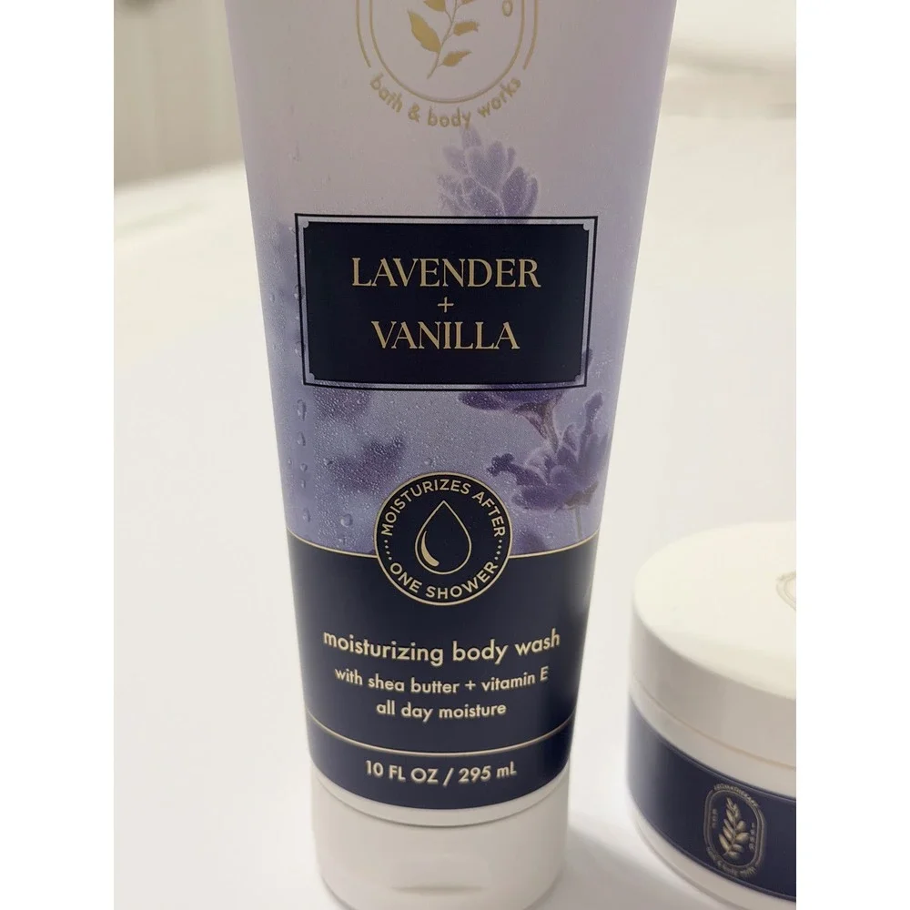 Bath & Body Works Aromatherapy Lavender Vanilla Body Wash and Body Butter Set